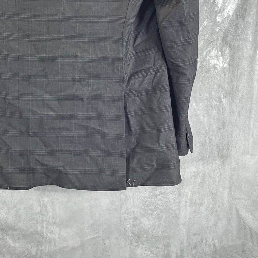 MARC NEW YORK Men's Light Grey Plaid Modern-fit Two-Button Suit jacket SZ 48R