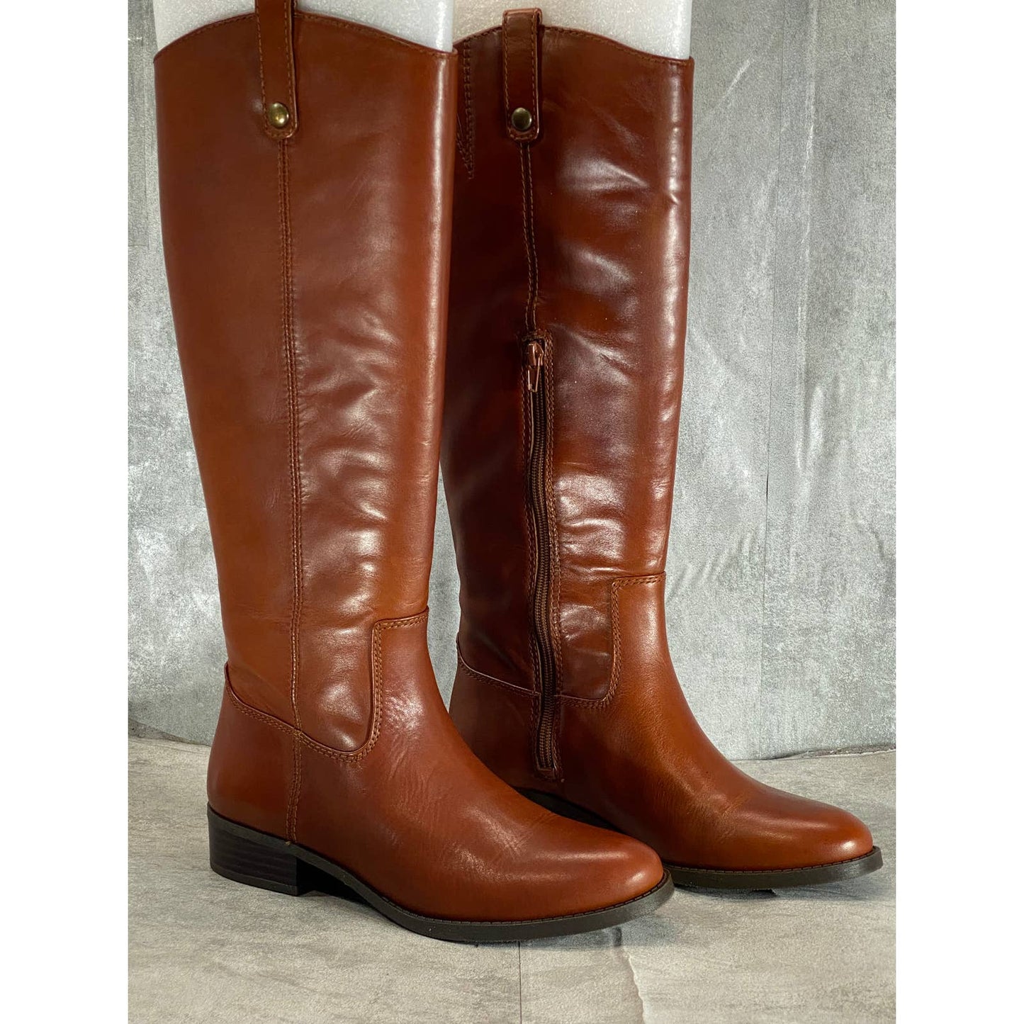 INC INTERNATIONAL Women's Cognac Leather Fawne Knee-High Riding Boots SZ 8.5