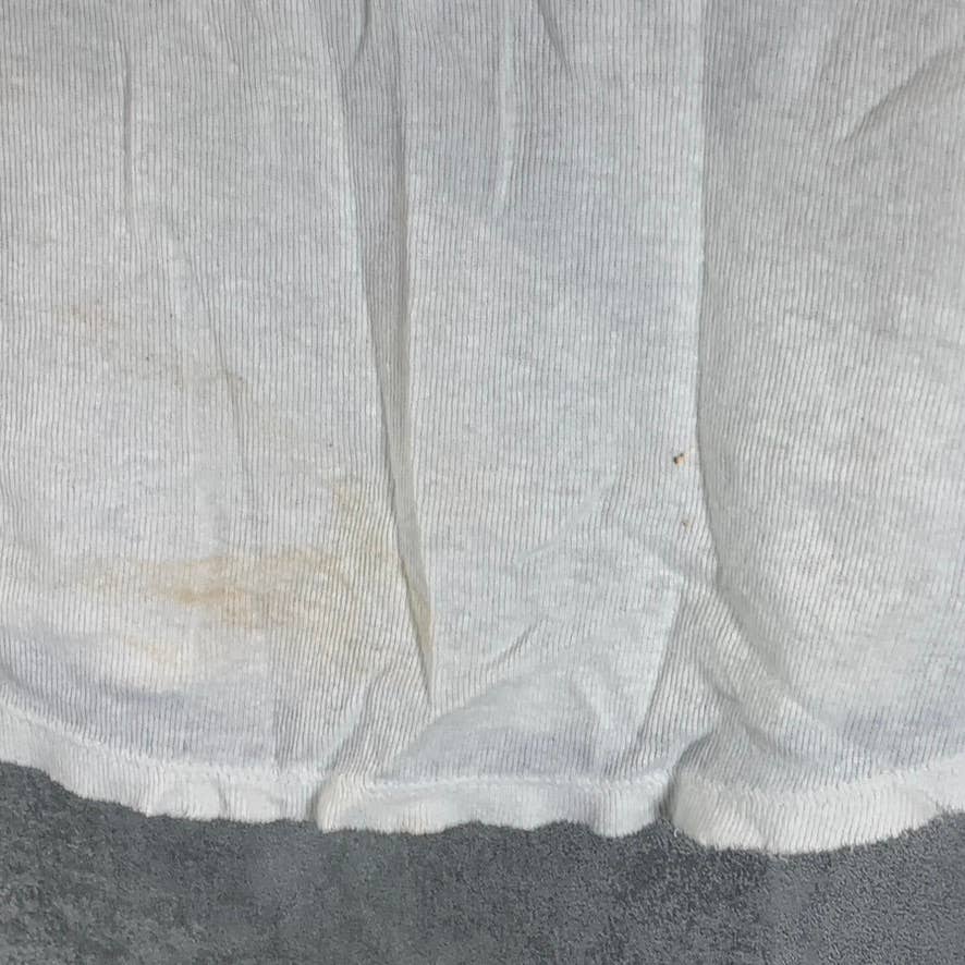 FREE PEOPLE Women's Optic White Girl Talk V-Neck Layered Short-Sleeve Top SZ S