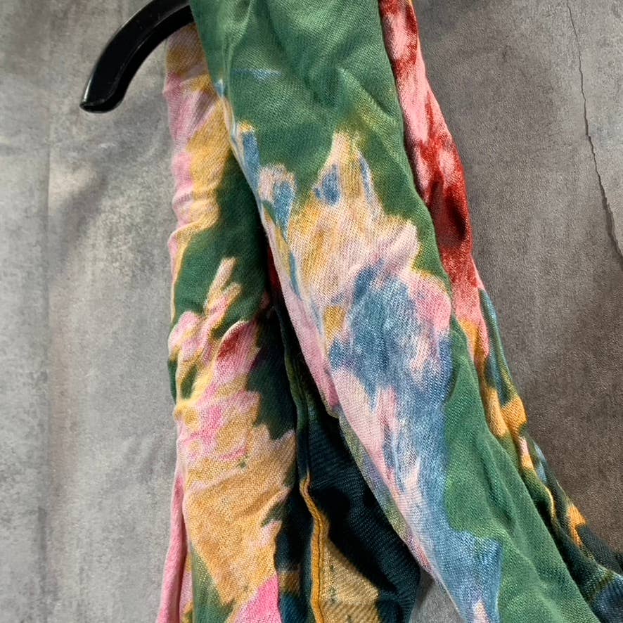 INC INTERNATIONAL CONCEPTS Women's Teal Multi Floral-Print Scarf SZ OS