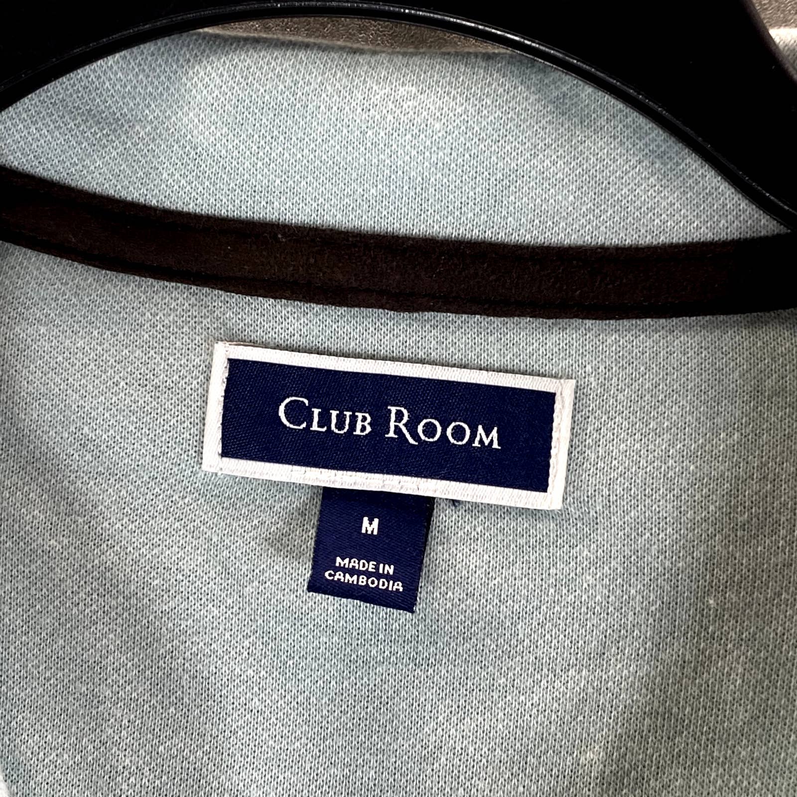 CLUB ROOM Men's Pale Glass Birdseye Mock-Neck Quarter-Zip Pullover Sweater SZ M