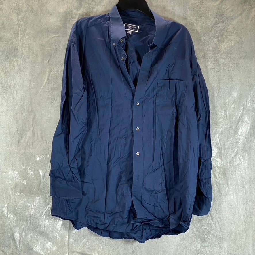 CLUB ROOM Men's Deep Ocean Regular-Fit Pinpoint Button-Up Long-Sleeve SZ XL