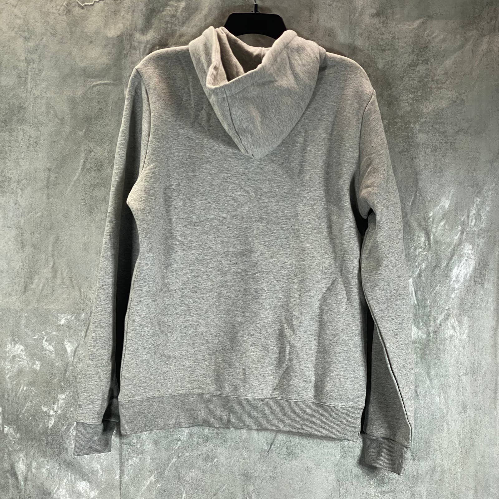 REEBOK Men's Medium Grey Heather Identity Fleece Stacked Logo Hoodie SZ M