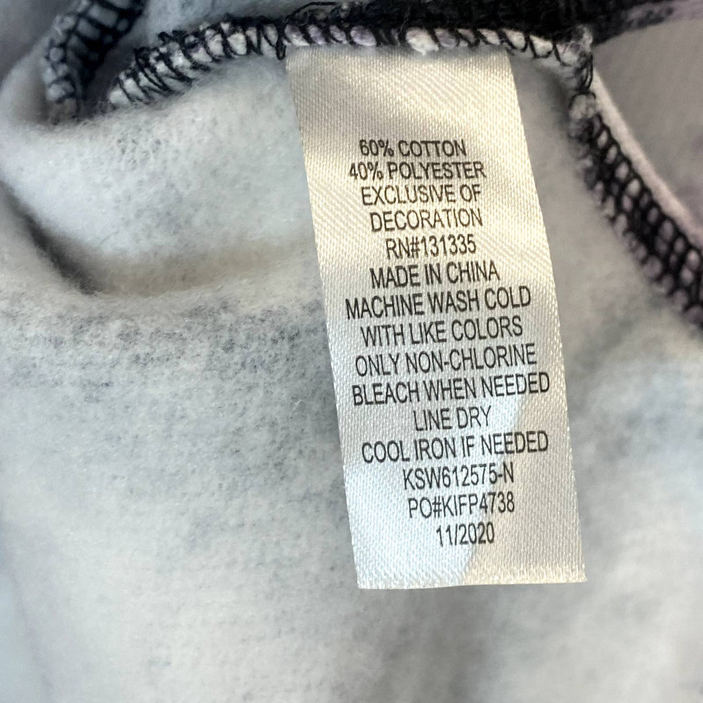 SOCIALITE Women's Black-White Tie-Dye Raw Hem Crewneck Crop Sweater SZ S