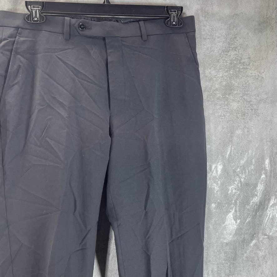 BAR III Men's Charcoal Solid Skinny-Fit Wrinkle-Resistant Wool Pants SZ 34X34