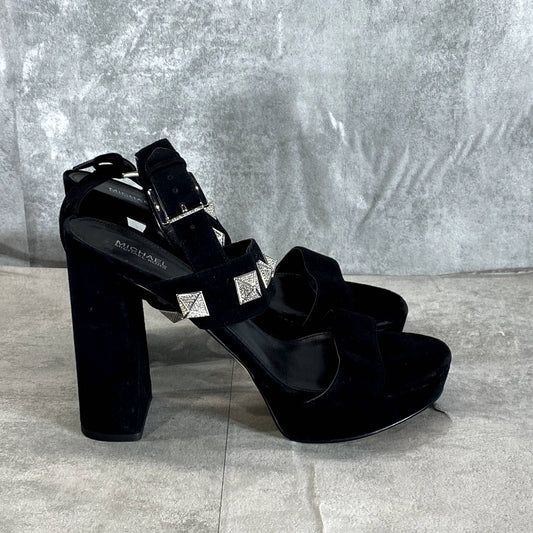 MICHAEL MICHAEL KORS Women's Black Wren Studded Platform Sandals SZ9.5