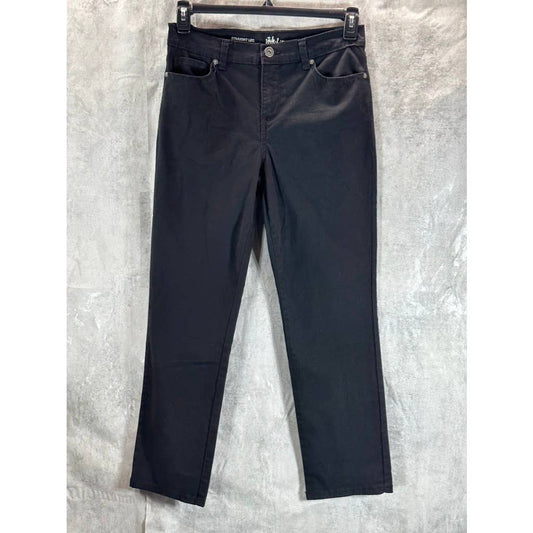 STYLE & CO Women's Petite Solid Black Natural Straight-Leg Denim Jeans SZ 8P