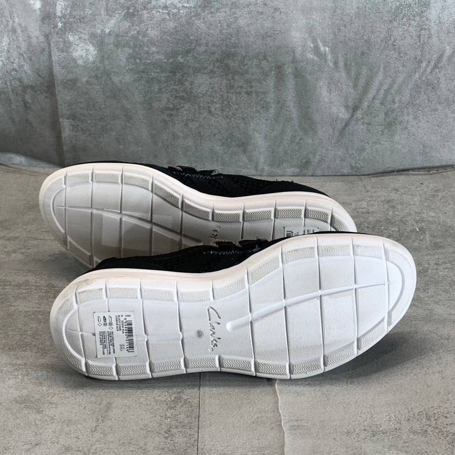 CLARKS Women's Black Combo Fabric Ezera Run Slip-On Sneakers SZ 6.5