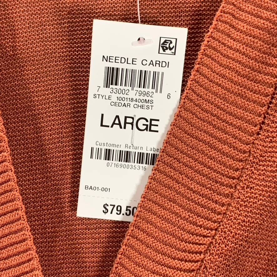 ALFANI Women's Cedar Chest V-Neck Lightweight Button-Front Cardigan SZ L