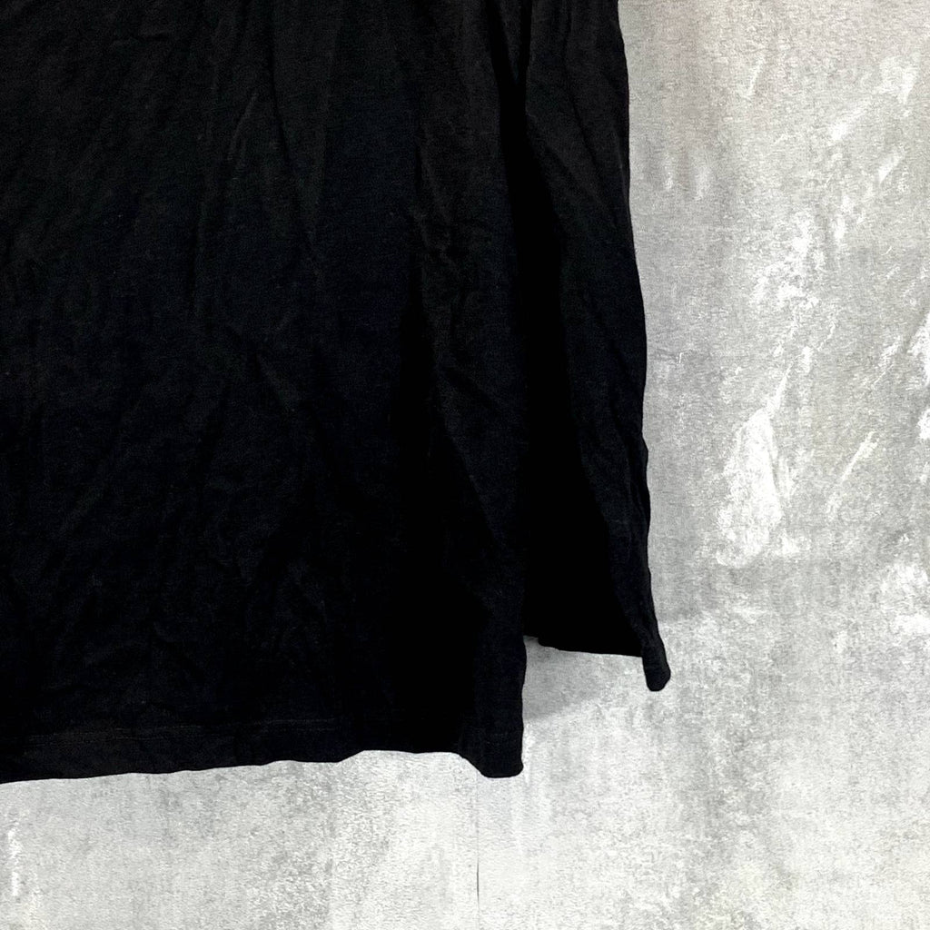 VINCE. Women's Solid Black Boatneck Cotton-Linen Long-Sleeve Top SZ S