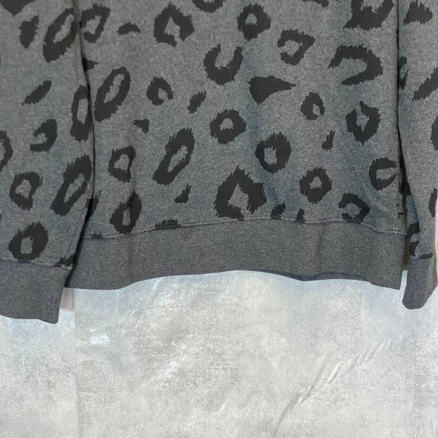 STYLE & CO Women's Charcoal Animal-Print Crewneck Pullover Sweatshirt SZ XS