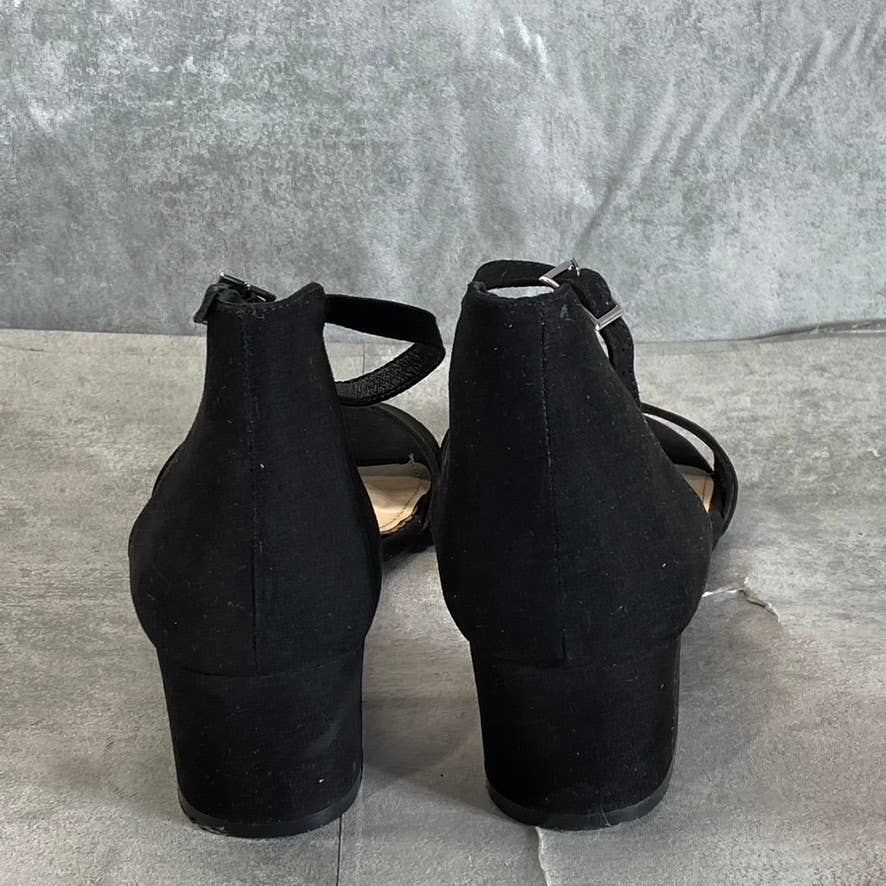 SUGAR Women's Black Noelle Memory Foam Ankle-Strap Low Dress Sandals SZ 10