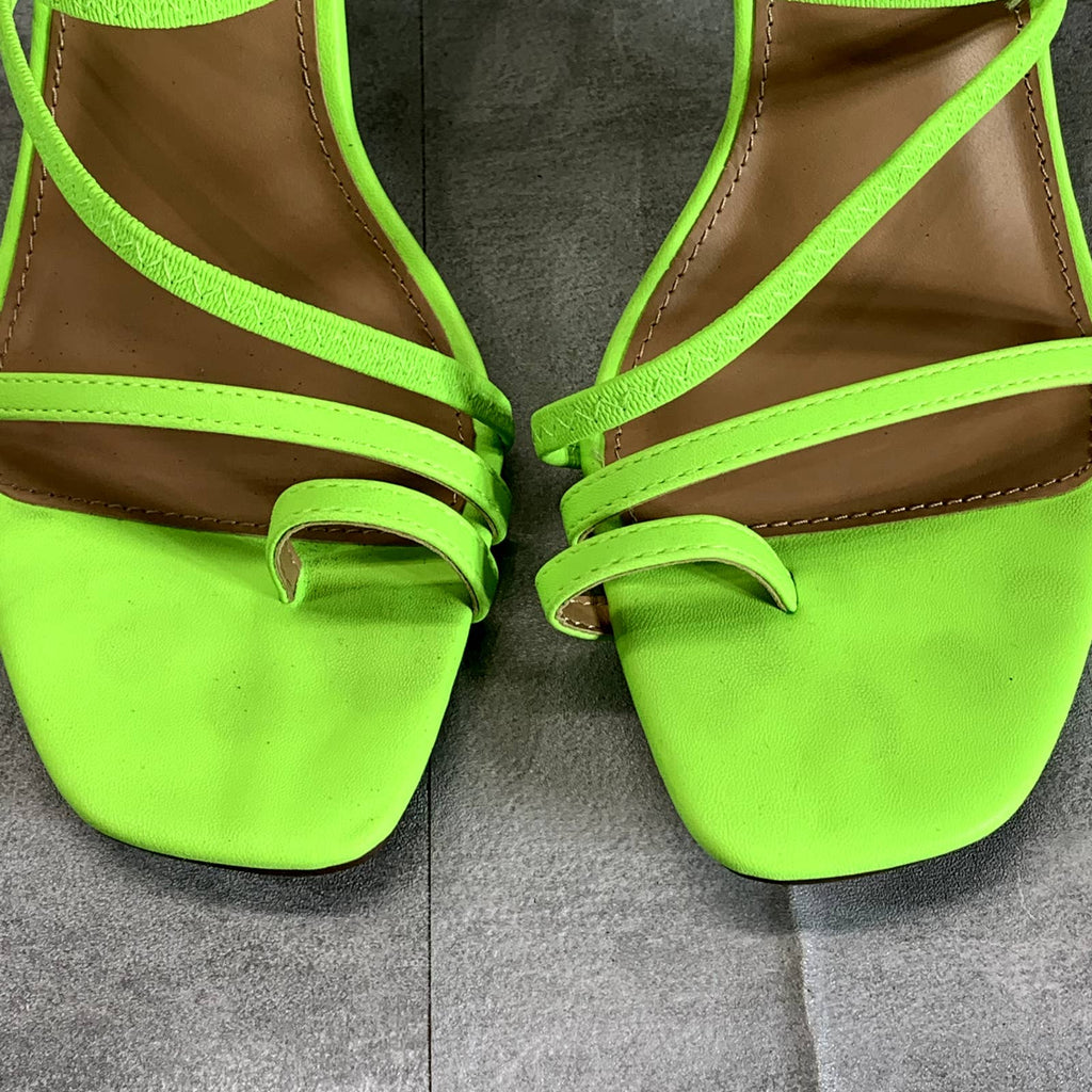 WILD PAIR Women's Citron Smooth Lenore Square-Toe Strappy Slip-On Sandals SZ 7.5