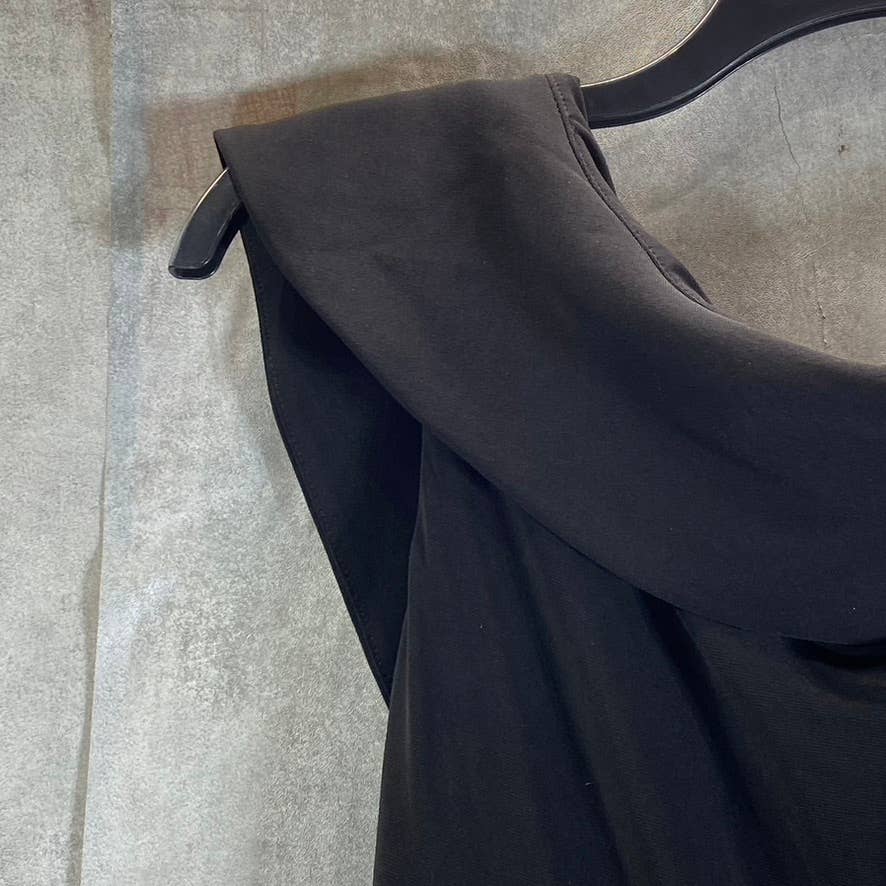 LAUREN RALPH LAUREN Women's Black Jersey Off-The-Shoulder Side-Slit Dress SZ 4