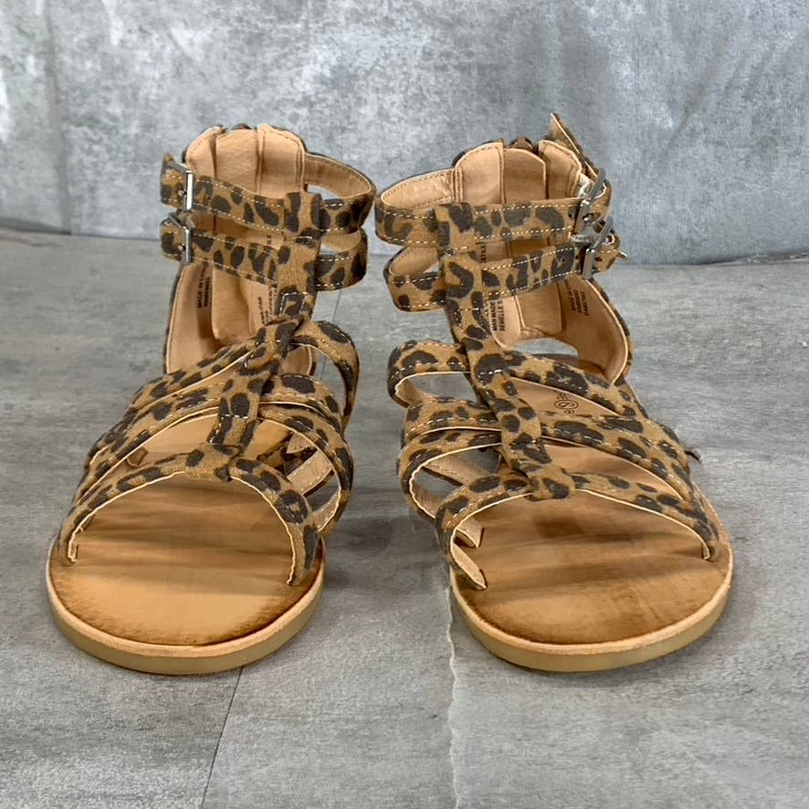 TREASURE & BOND Girl's Tan/Brown Cheetah-Print Alana Gladiator Sandals SZ 13