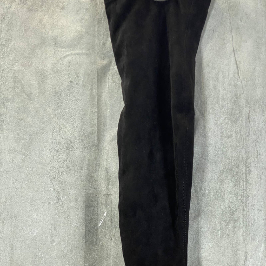 WILD PAIR Women's Black Micro Bravy Over-The-Knee Stretch Block-Heel Boots SZ9.5