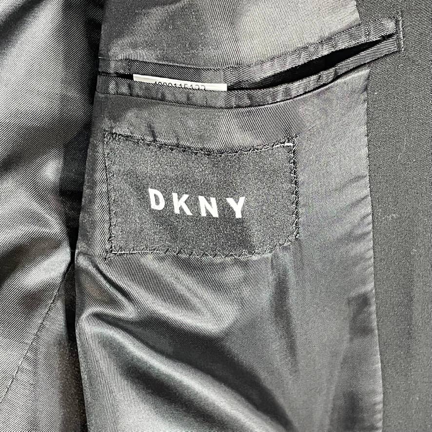 DKNY Men's Solid Black Short Modern-Fit Stretch Two-Button Suit Jacket SZ 36S