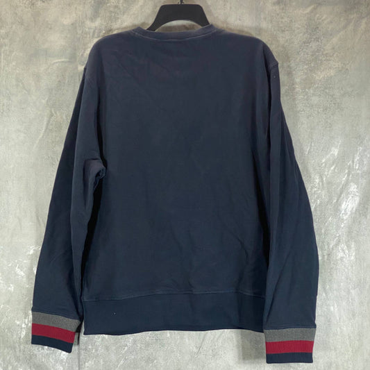 TOMMY HILFIGER Men's Navy Crewneck Slater Embroidered Logo Patch Sweatshirt SZ L