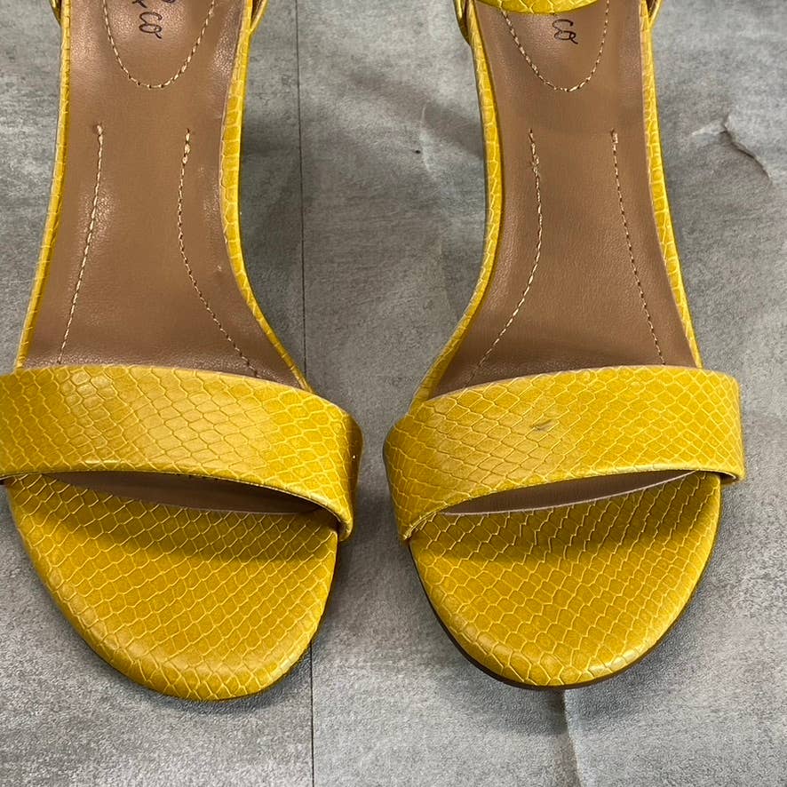 STYLE & CO Yellow Snake Embossed Paycee Round-Toe Two-Piece Dress Sandals SZ 6