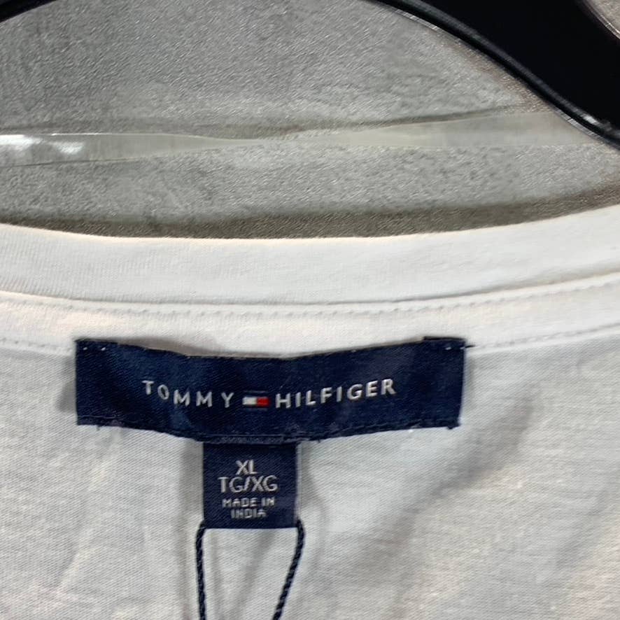 TOMMY HILFIGER Women's Bright White Crewneck 3/4 Puff Sleeve Top SZ XL