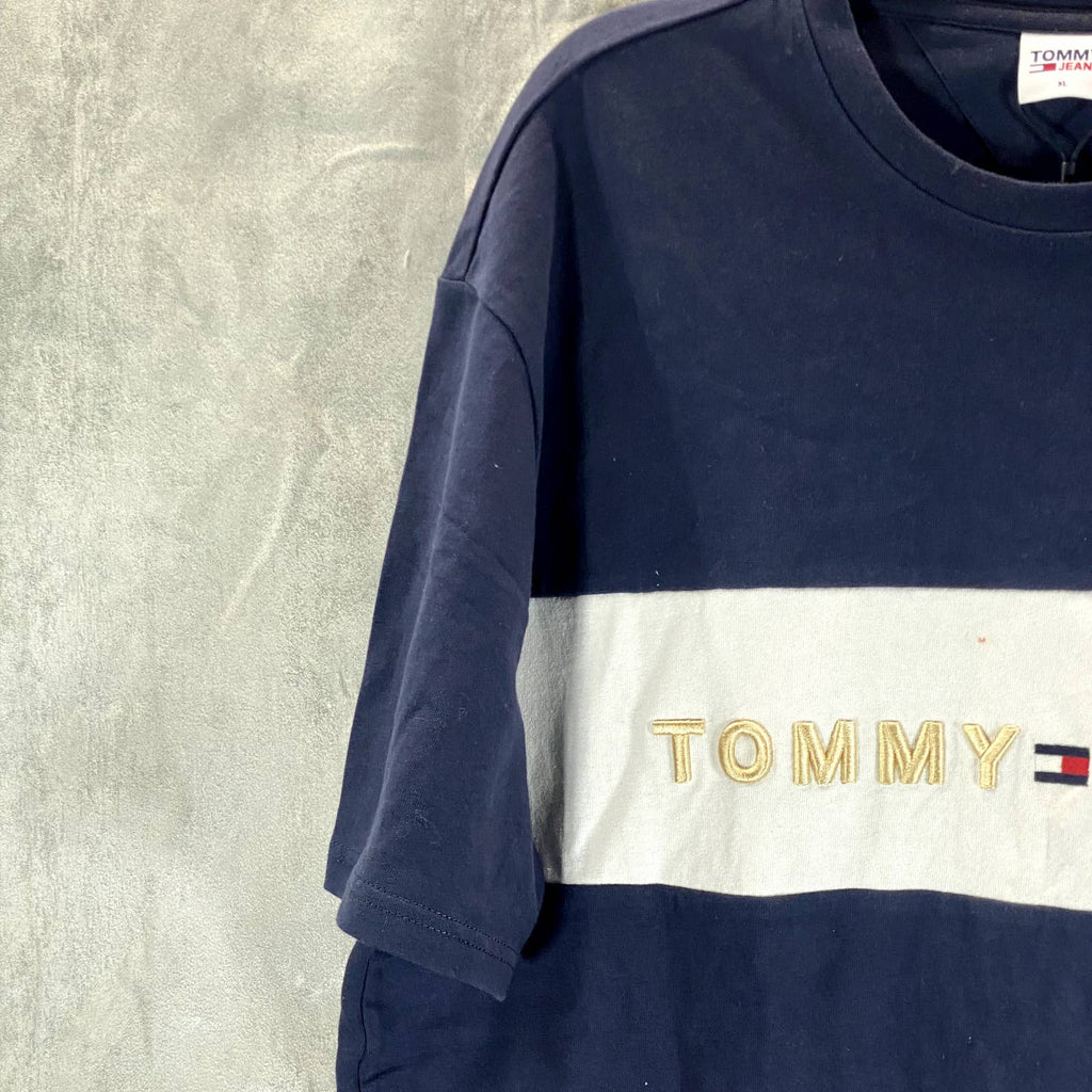 TOMMY JEANS Men's Twilight Navy Crewneck Printed Archive Graphic Boxy Fit TShirt