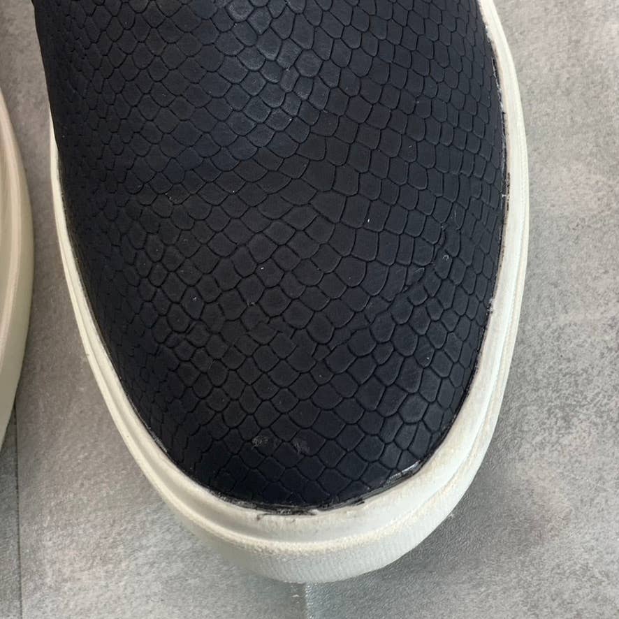 DR. SCHOLL'S Women's Black Snake Print Faux Leather Wander UpSneakers SZ 8