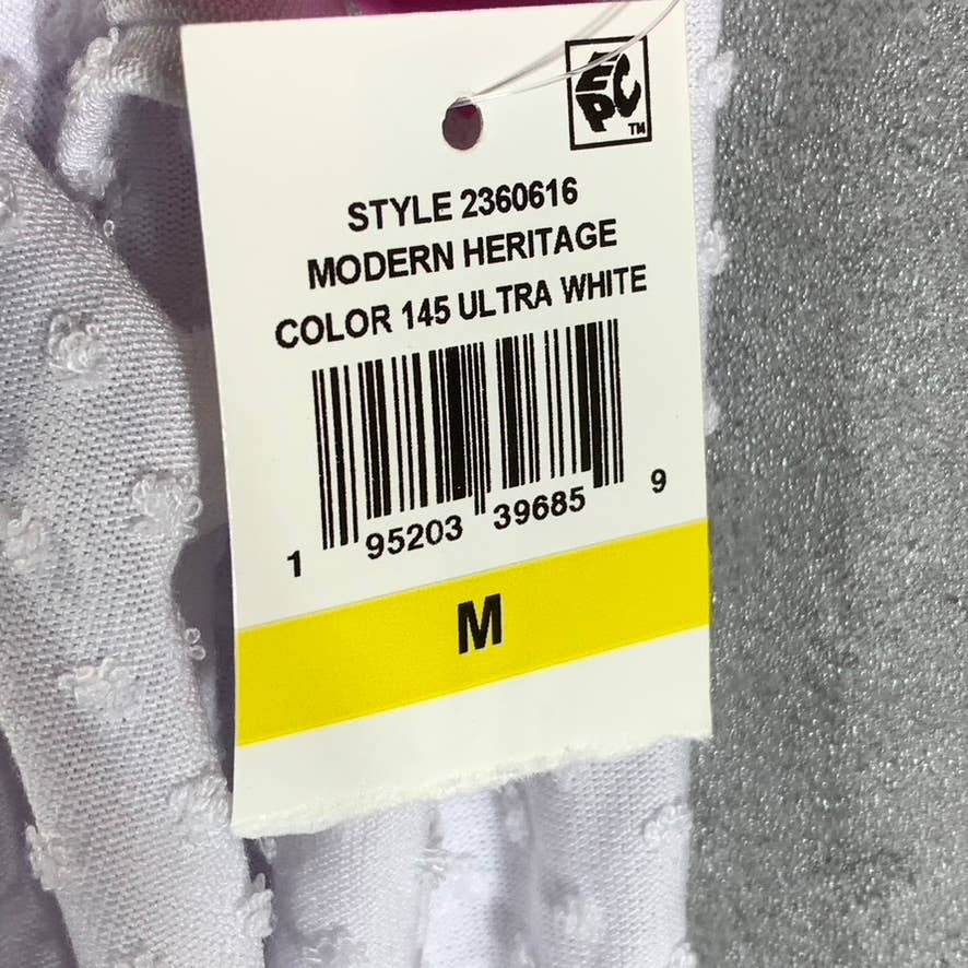 RILEY & RAE Women's Ultra White Tie-Neck 3/4 Sleeve Toni Top SZ M