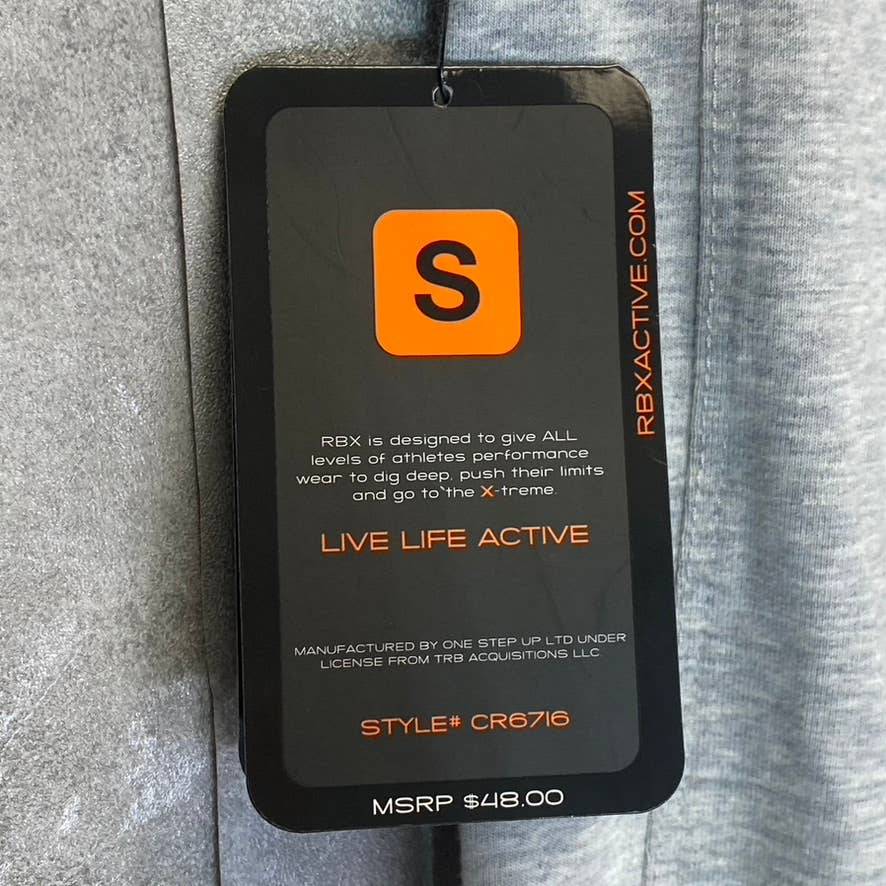 RBX Women's light Heather Grey Cutout Strappy Hem Pull-On Capri Leggings SZ S