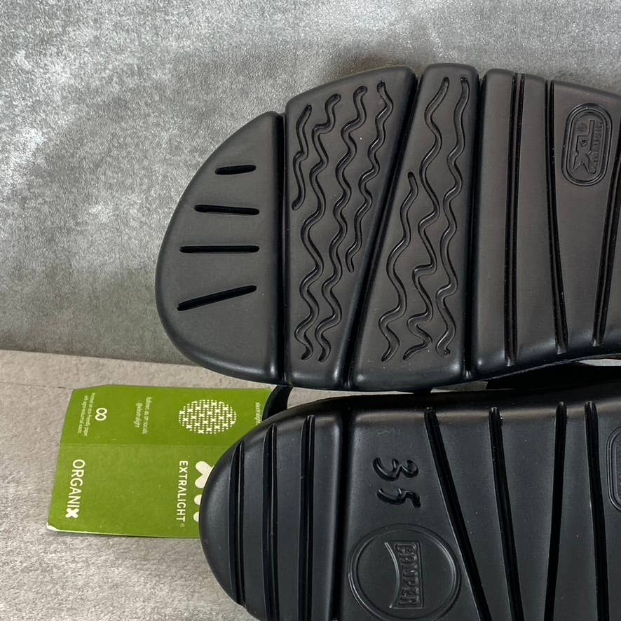 CAMPER Women's Black Leather Oruga Lightweight Two-Strap Slide Sandals SZ 5