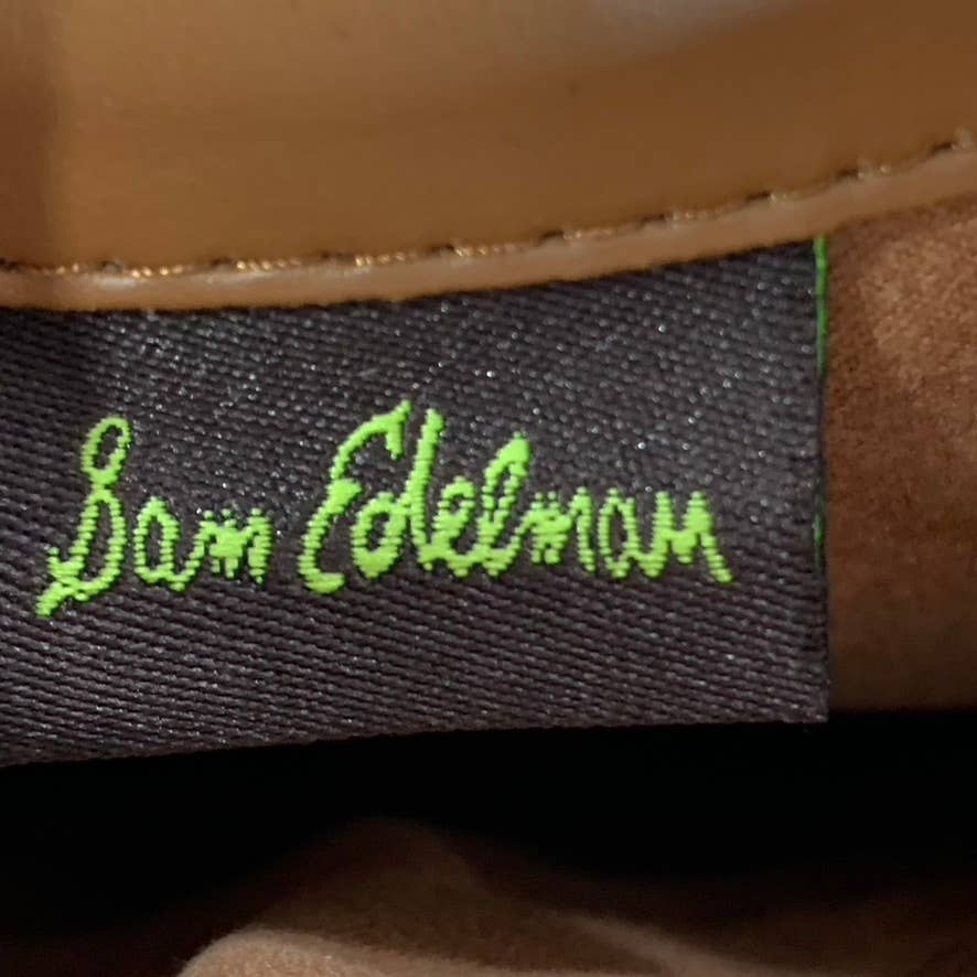 SAM EDELMAN Women's Whiskey Leather Penny Round-Toe Block-Heel Riding Boot SZ4.5
