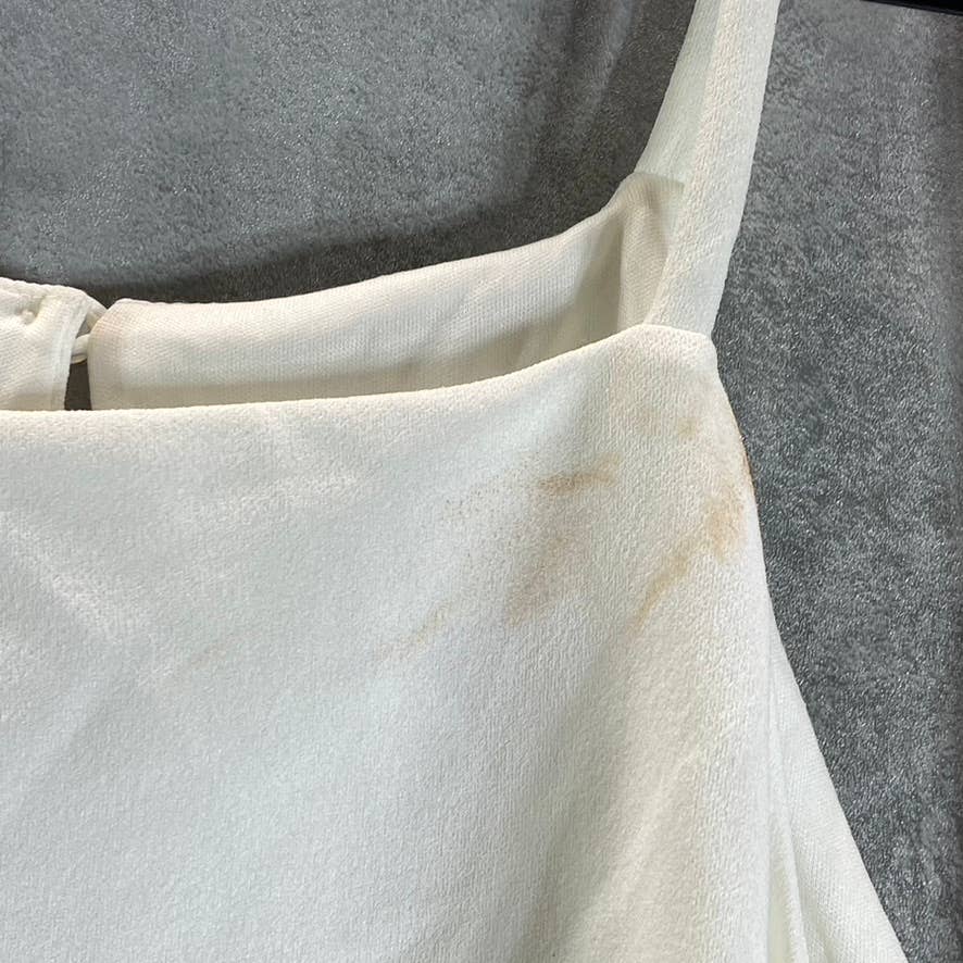 BCX DRESSES Juniors' Off-White Halter Asymmetrical Rhinestone Hem Dress SZ L