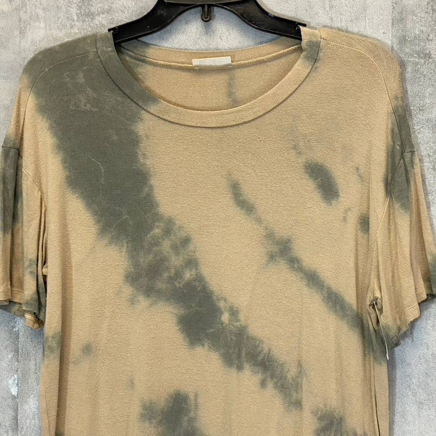 WST CST Women's Taupe Tie-Dye Crewneck Short Sleeve T-Shirt SZ L