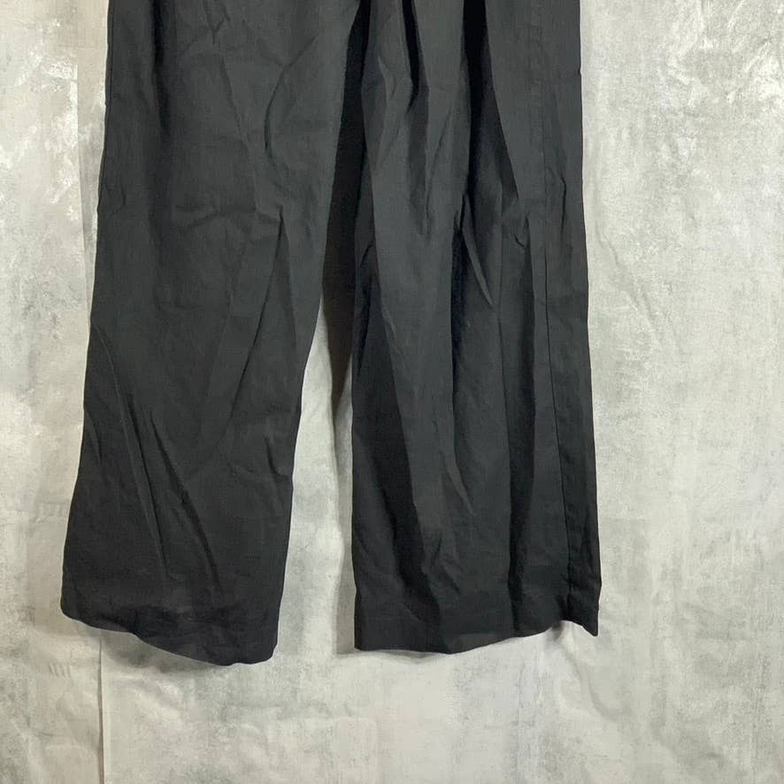 INC INTERNATIONAL CONCEPTS Women's Deep Black High-Rise Utility Wide-Leg Pants