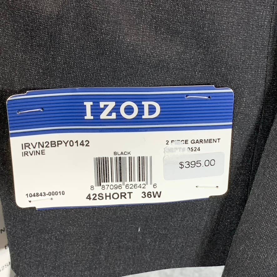 IZOD Men's Solid Black Short Classic-Fit Two-Button Suit Jacket SZ 42S