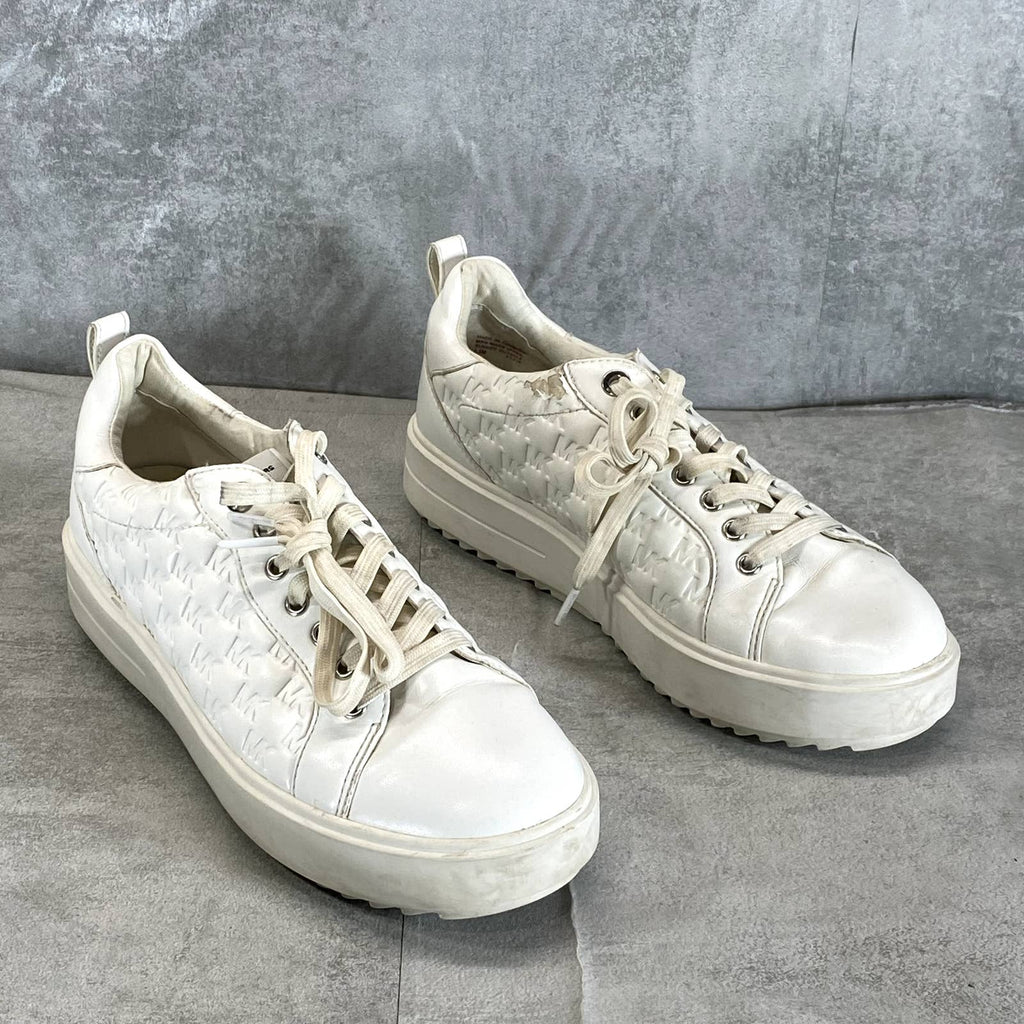MICHAEL MICHAEL KORS Women's White Emmett Puffy Embossed Platform SneakersSZ 8.5