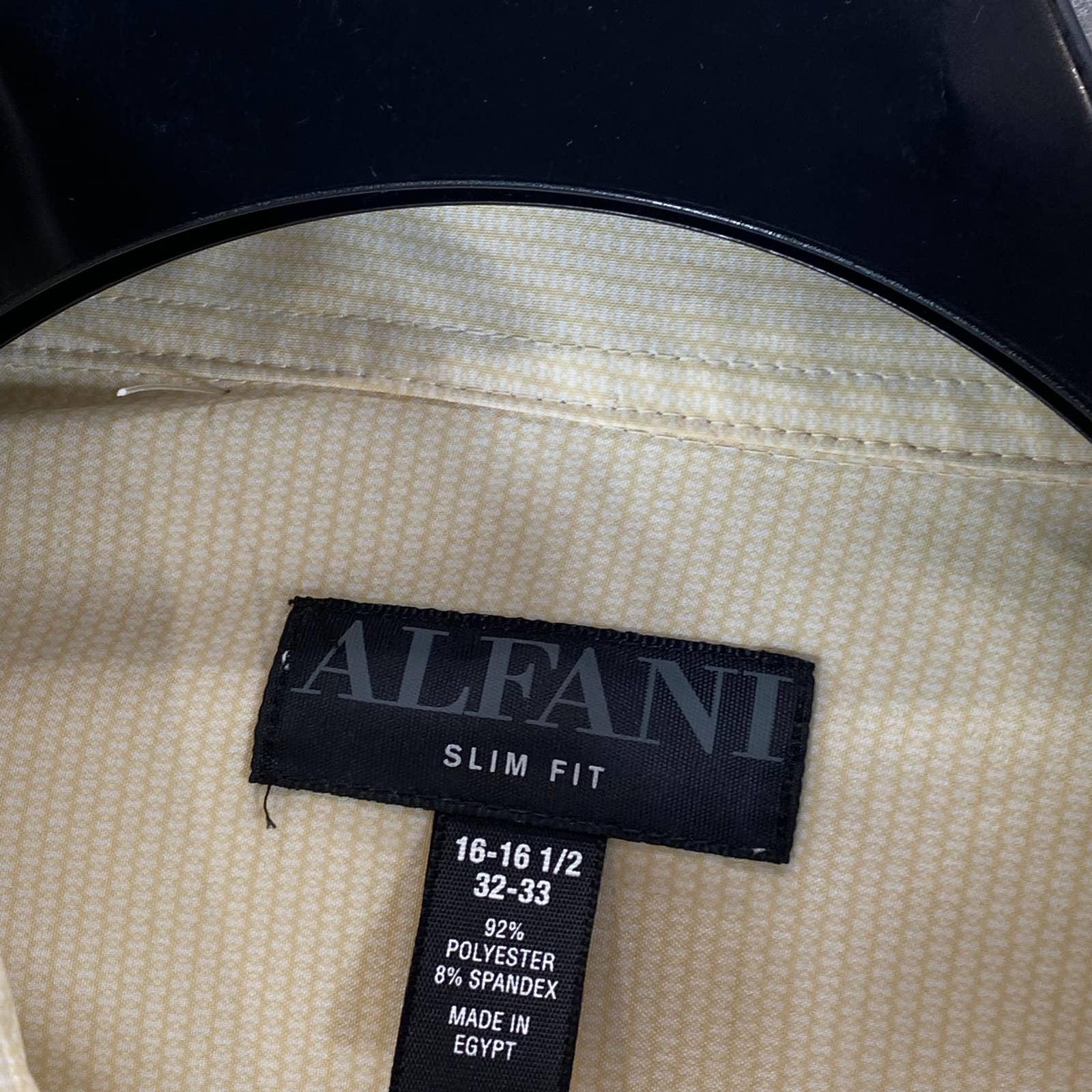ALFANI Men's Tan Mini Geo-Print Slim-Fit Stretch Button-Up Shirt SZ16-16.5 32/33