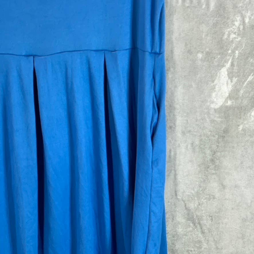 24SEVEN COMFORT APPAREL Women's Blue Short Sleeve Pocket Detail Dress SZ XL