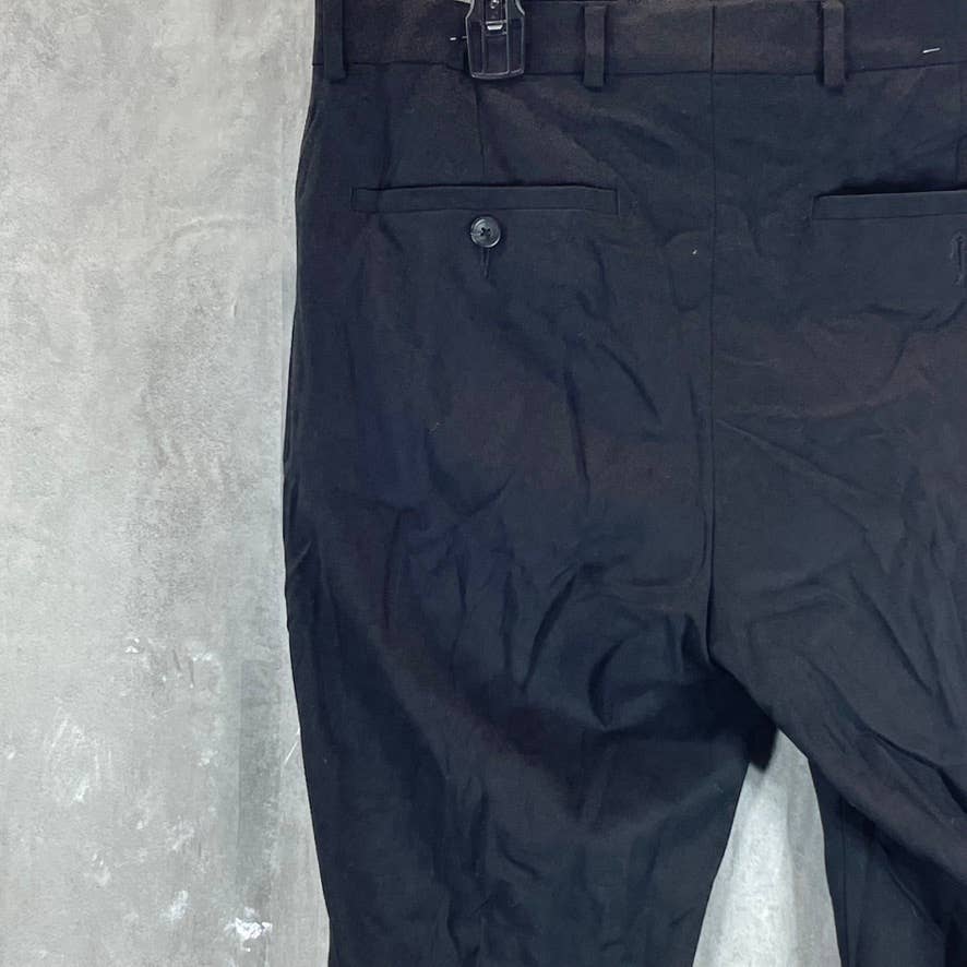 REACTION KENNETH COLE Men's Black Techni-Cole Slim-fit Dress Pants SZ 32X30