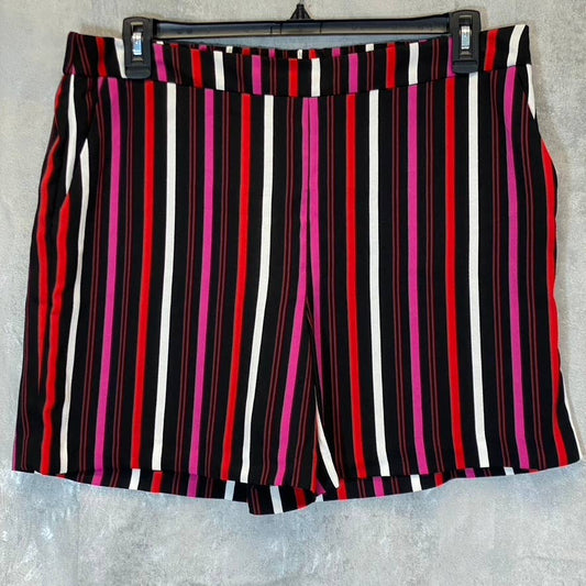 HALOGEN Women's Multicolor Striped Barbara Pull-On Shorts SZ L