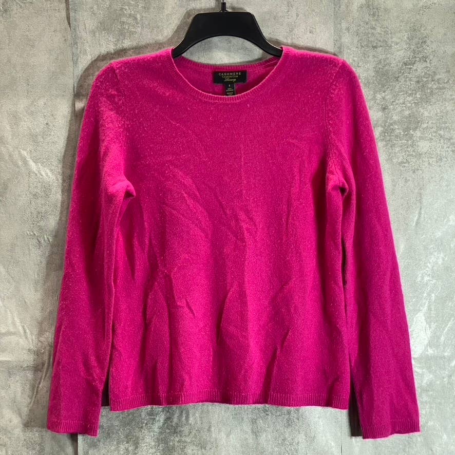 CHARTER CLUB Women's Fuchsia Flirt Cashmere Crewneck Pullover Sweater SZ S