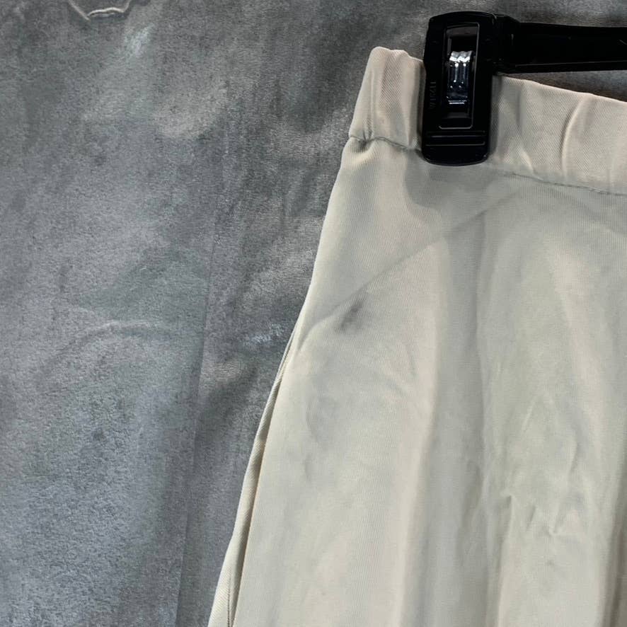 ALFANI Women's Oatmeal Elastic Waist Pocketed Pull-On Midi Skirt SZ 10