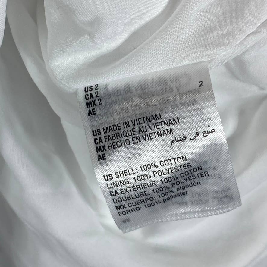 BAR III Women's Bright White Eyelet Ruched V-Neck Flutter Short Sleeve Dress