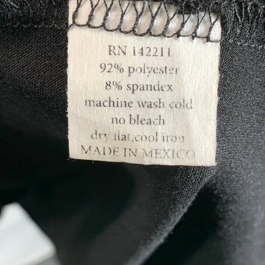 24SEVEN COMFORT APPAREL Women's Black Round-Neck Long-Sleeve Midi Dress SZ S