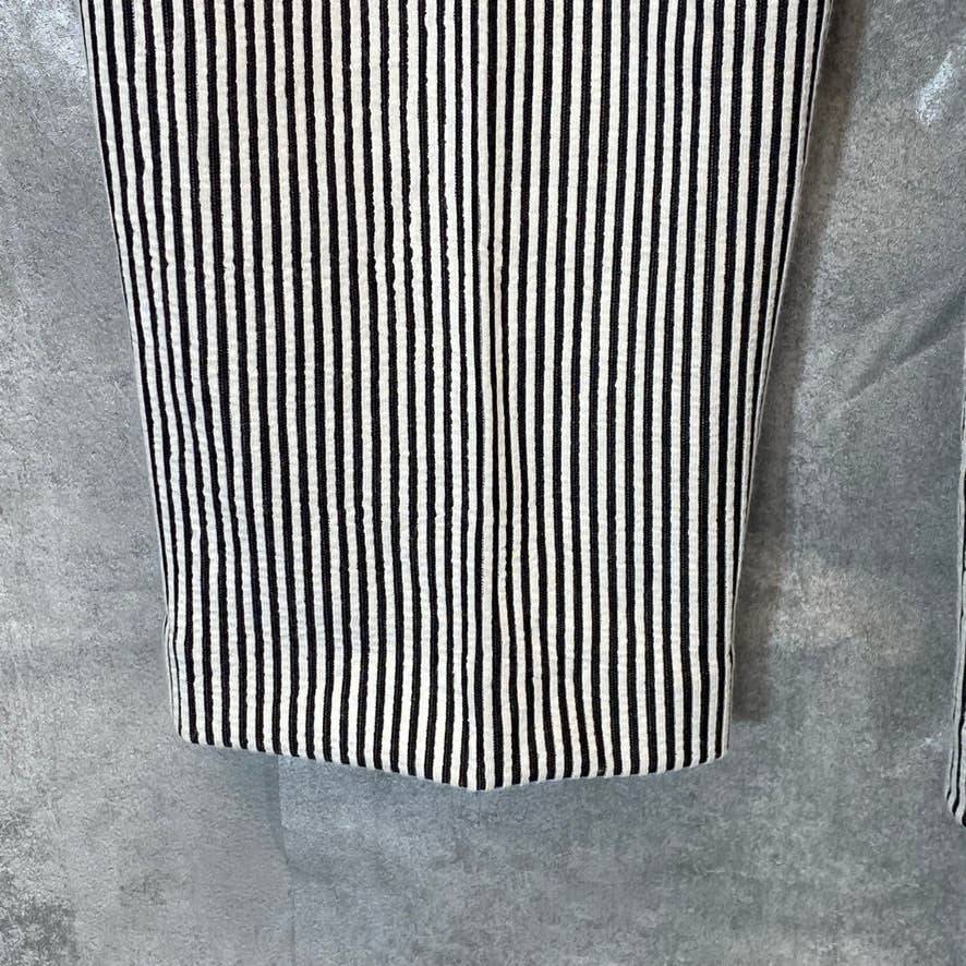 AMANDA + CHELSEA Women's Black/White Pinstripe Ankle Pants SZ 16
