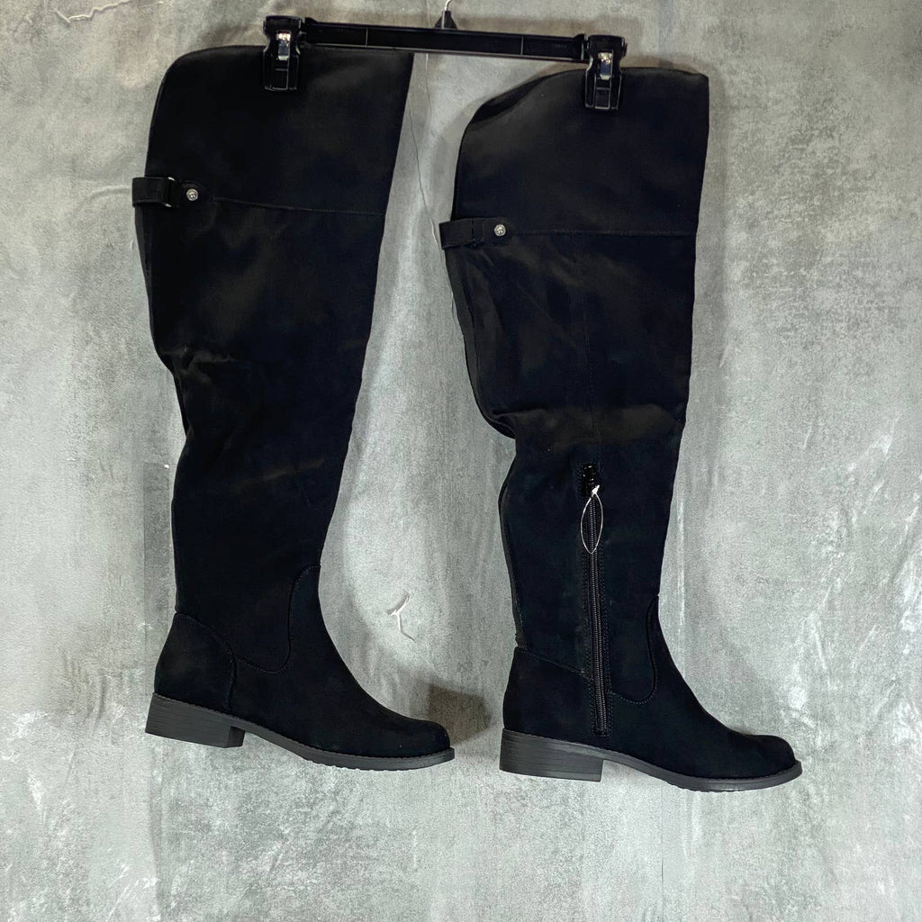 SUN+STONE Women's Black Micro Allicce Wide-Calf Over-The-Knee Boots SZ 6.5WC