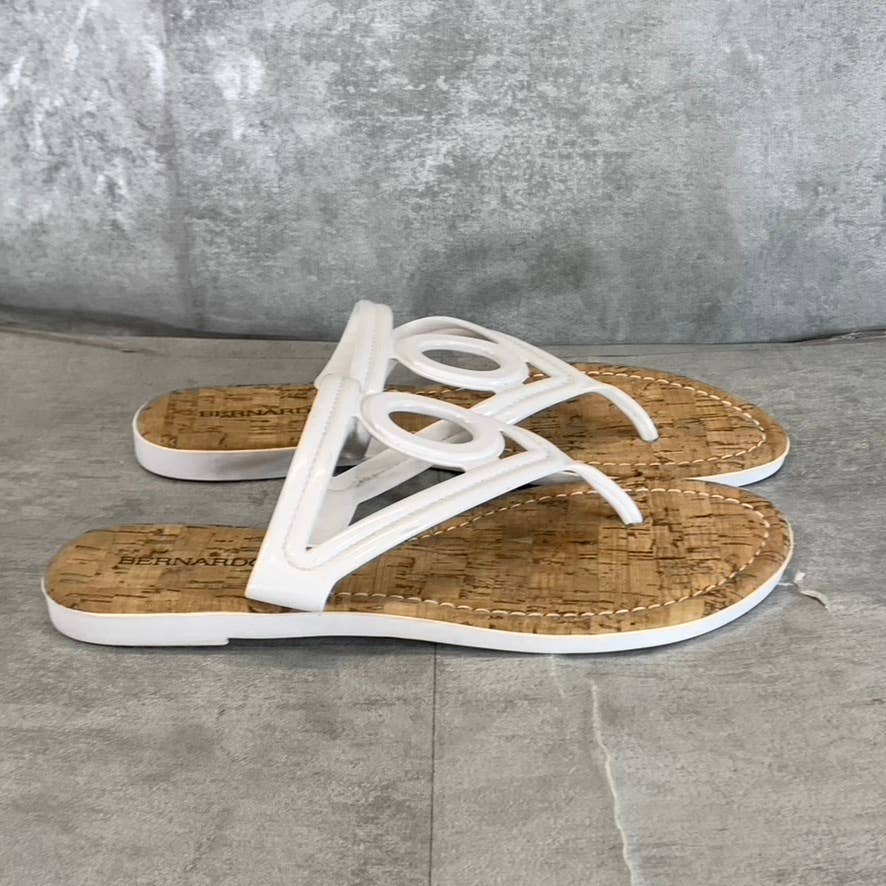 BERNARDO Women's White Tania Jelly Thong Flip-Flop Sandals SZ 9