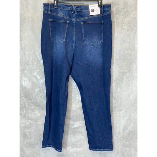 BP Women's Plus Size Dark Wash Distressed High-Rise Denim Mom Jeans SZ 18