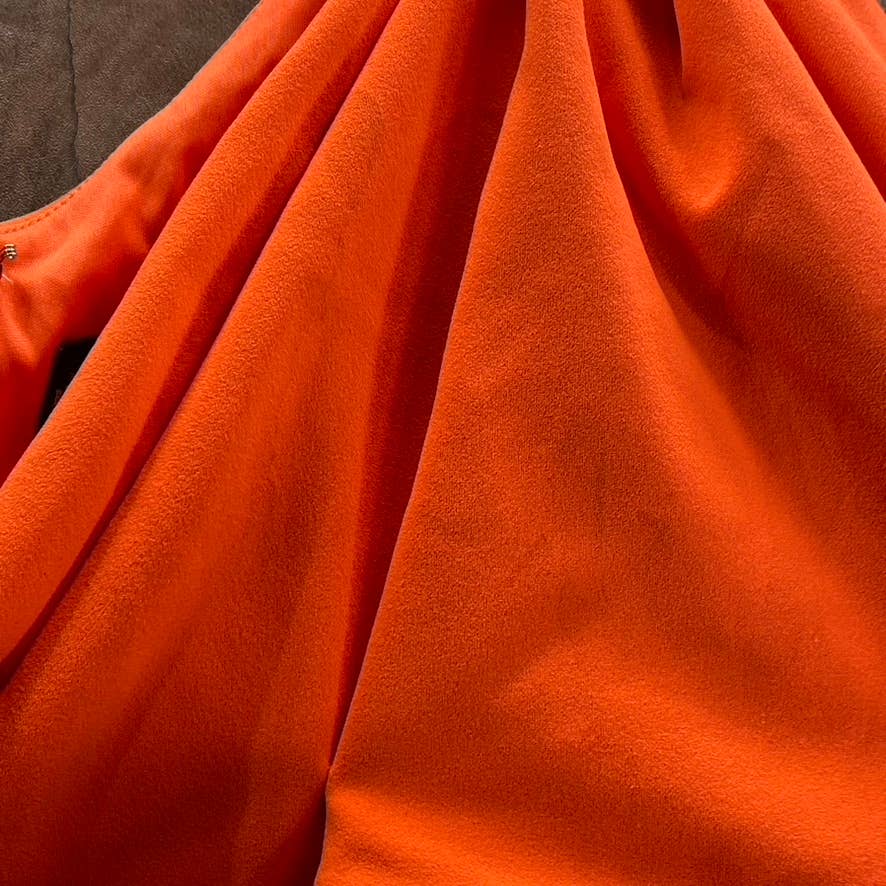 BETSY & ADAM Women's Orange One-Shoulder Bow Knee-Length Sheath Dress SZ 4