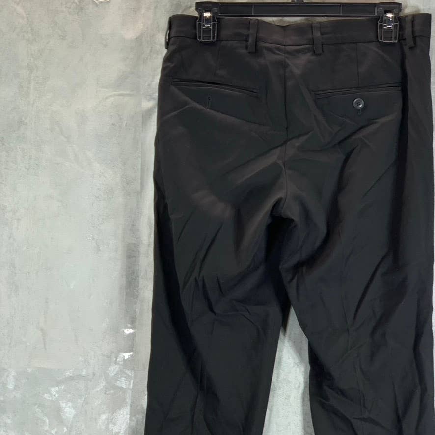 PERRY ELLIS PORTFOLIO Men's Black Non-Iron Slim-Fit Stretch Dress Pants SZ 30x32