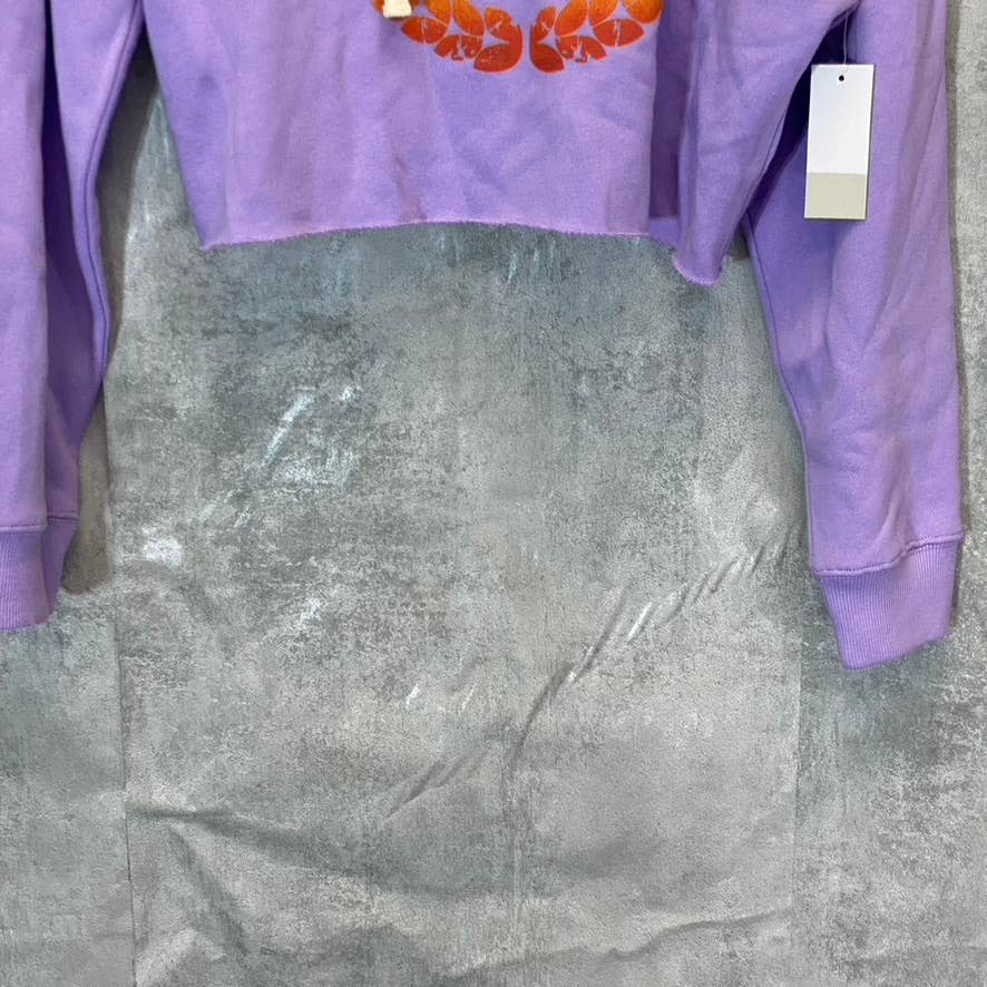 BP. Women's Purple Wildcats Cutoff Graphic Long Sleeve Pullover Hoodie SZ M